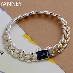 925 Sterling Silver Chain Bracelet for Women & Men – Fashion Jewelry, Charms, Wedding Gift