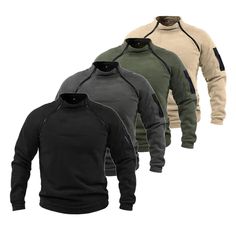 Tactical Outdoor Fleece Jacket Clothes Warm Zippers Pullover Sweatshirt For Men